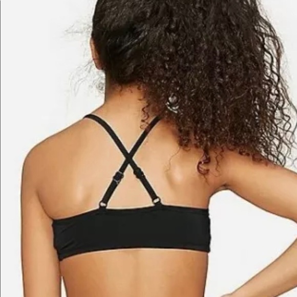 JUSTICE Girl's Laser Cut High Neck Bikini Swim 12 BLACK - Picture 3 of 8